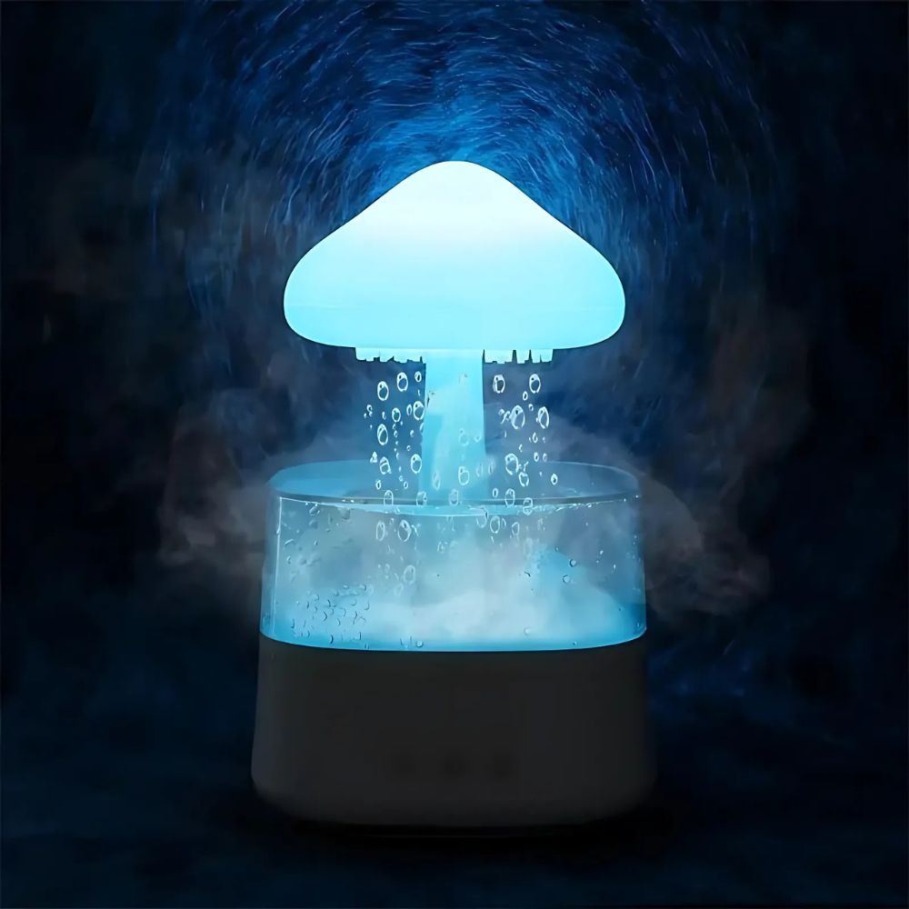 Veilleuse champignon <br> Humidifiateur avec pluie