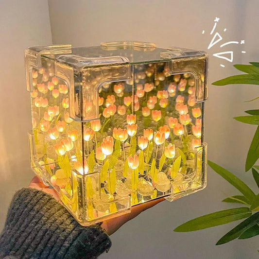 Veilleuse Cube de tulipes