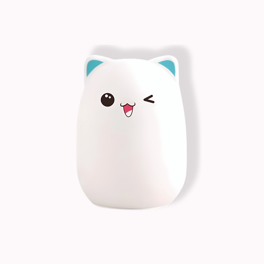 Veilleuse chat rechargeable Blanc