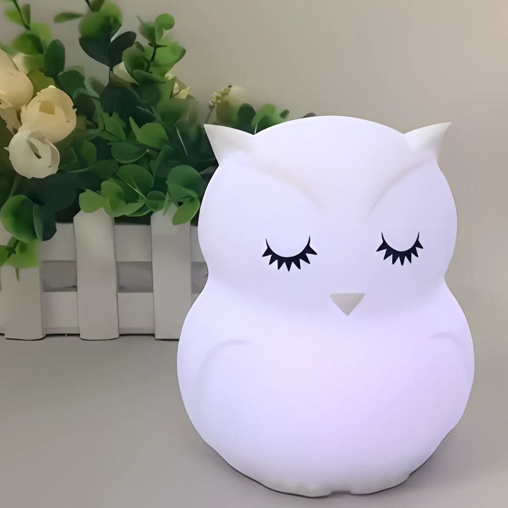 Veilleuse hibou | Parfaite pour nuits paisibles 9 couleurs / Blanc