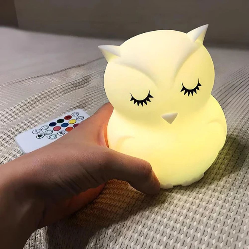 Veilleuse hibou | Parfaite pour nuits paisibles 9 couleurs / Blanc