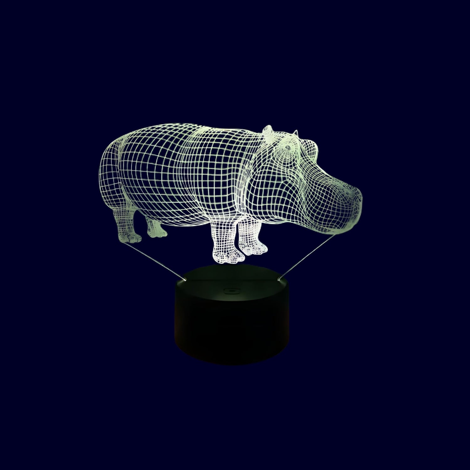 Veilleuse lampe 3D en forme d'hippopotame | Caractéristiques