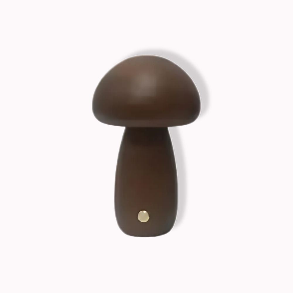 Veilleuse lampe en bois en forme de champignon Grande / Bois foncé