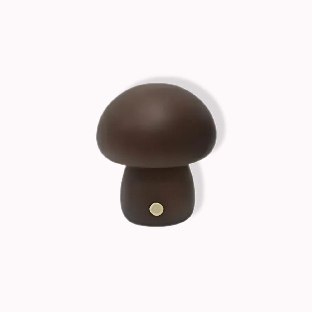 Veilleuse lampe en bois en forme de champignon Petite / Bois foncé