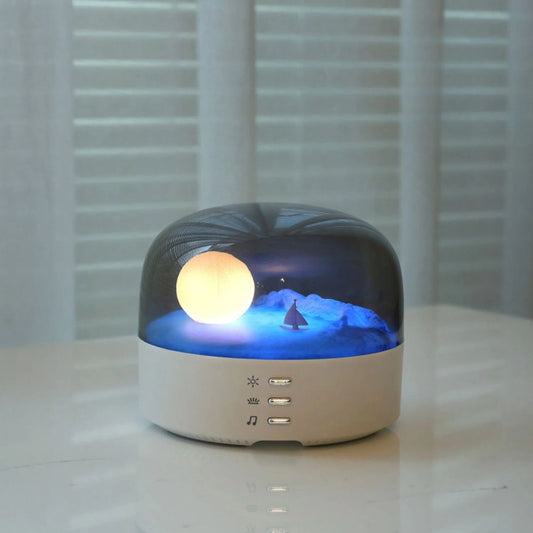 Veilleuse lune musicale et bluetooth | Magie nocturne Blanc